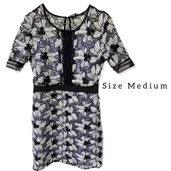 NWT- Romeo & Juliet Couture Sheath Crochet Lace Dress Sizes S M L. Retail $240 - Picture 11 of 16